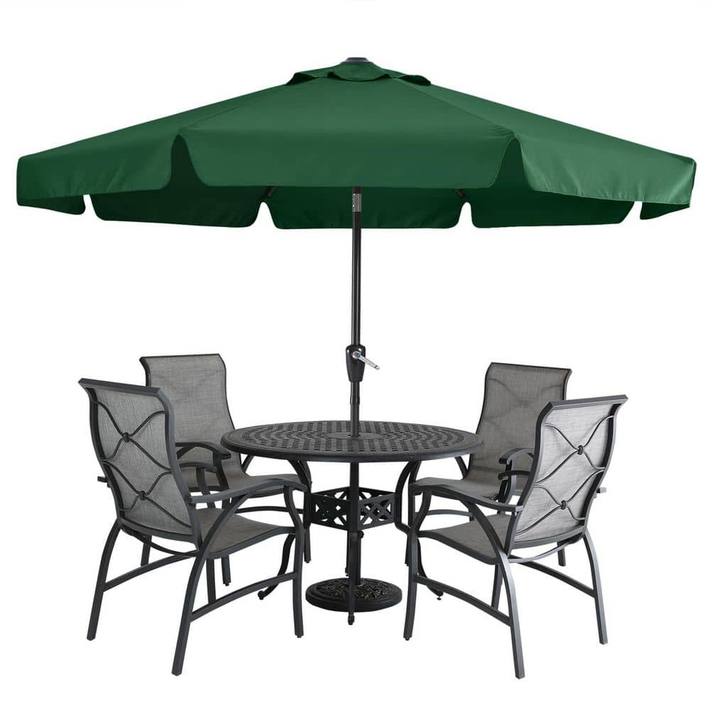 10 ft. Aluminum Patio Umbrella for Outdoor Table Market in Green-8 Ribs