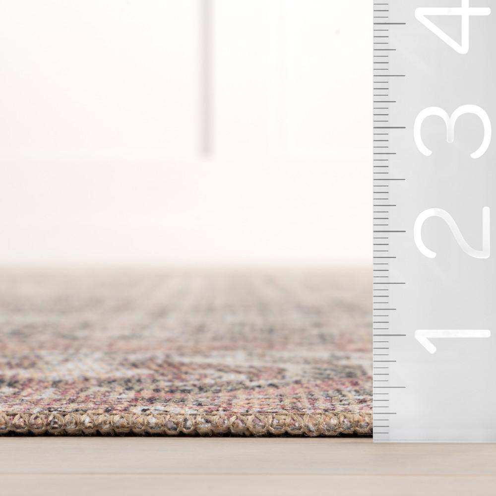 Hillstone Red and Beige Rectangular Synthetic Area Rug
