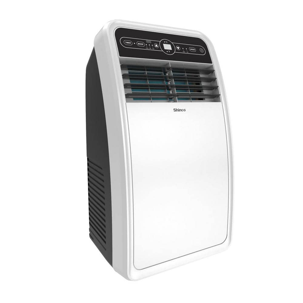 Shinco 6,400 BTU Portable Air Conditioner Cools 300 Sq. Ft. with Dehumidifier, 3 Fan Speeds and Remote in White