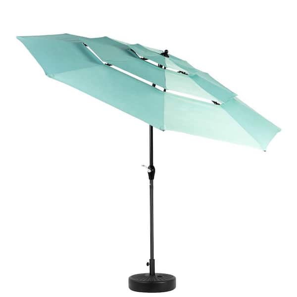 backyard creations 9 aluminum patio market umbrella PURPLE LEAF 9' Round with Base Outdoor Table Umbrellas Frame Sun Shade with 8 Sturdy Ribs Tilt for Garden Deck Lawn Pool Gray : Patio, Lawn The umbrella is made with olefin fabric 9 Ft. Octagonal Aluminum Auto