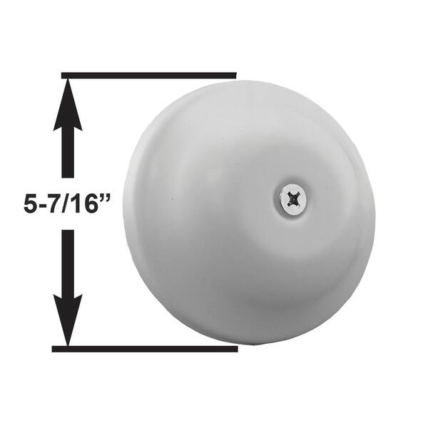 JONES STEPHENS - 5-1/4 in. High Impact Plastic Cleanout Cover Plate in White Finish Bell Design with Screw