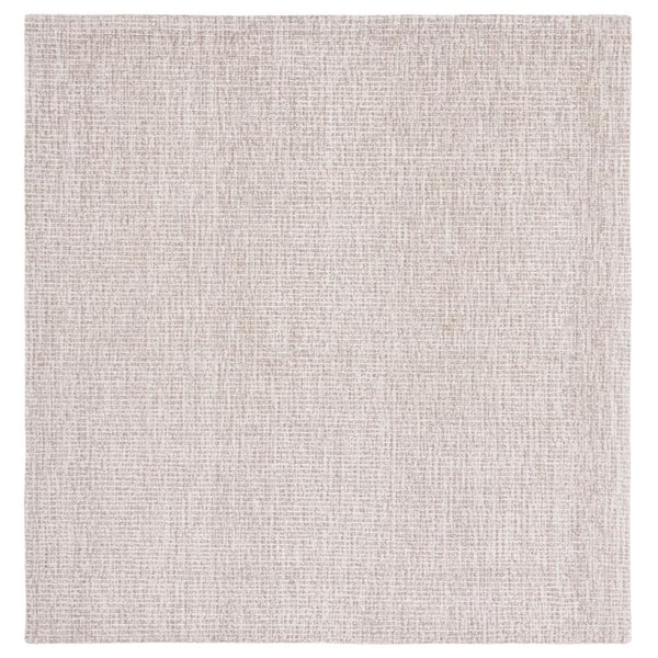 Abstract 11 ft. x 11 ft. Square Ivory/Gray Speckled Area Rug