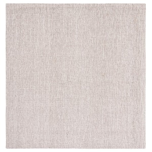 Abstract Ivory/Gray 6 ft. x 6 ft. Speckled Square Area Rug