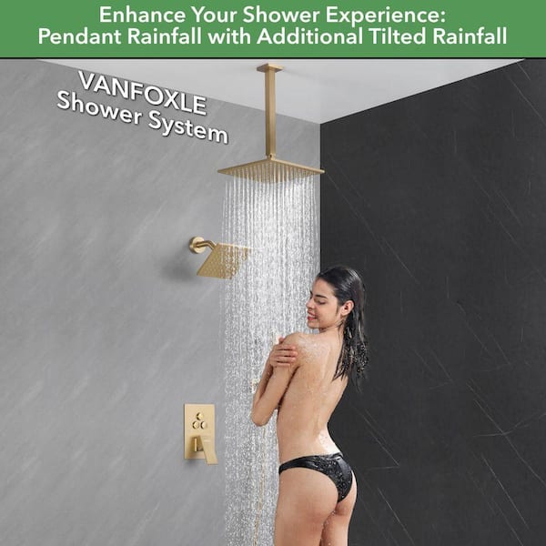 Vanfoxle Luxury Single Handle 2-Spray Shower Faucet 1.8 GPM with