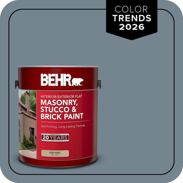 1 gal. #N480-5 Adirondack Blue Flat Interior/Exterior Masonry, Stucco and Brick Paint