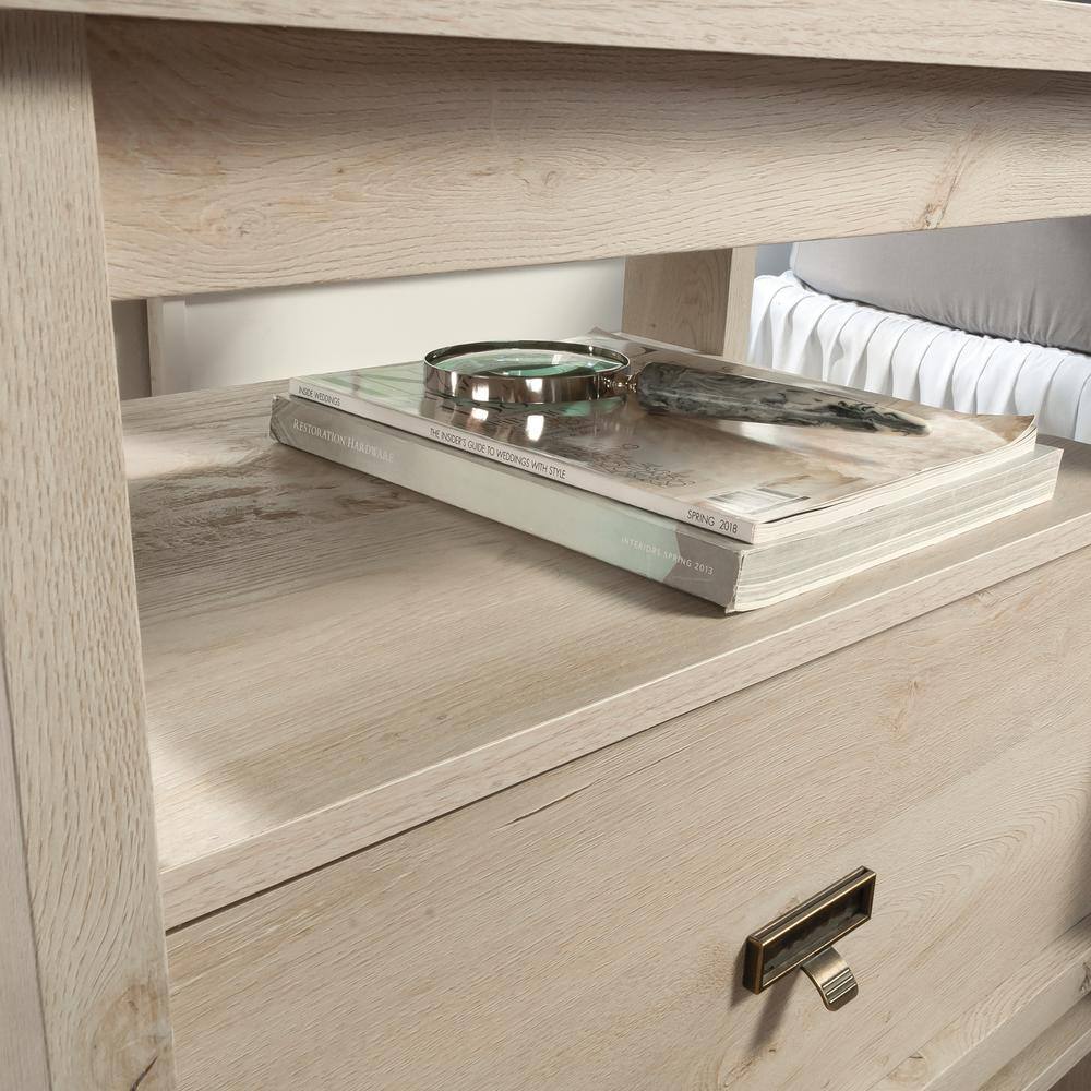 Chalked Chestnut 1-Drawer Nightstand with Open Shelf