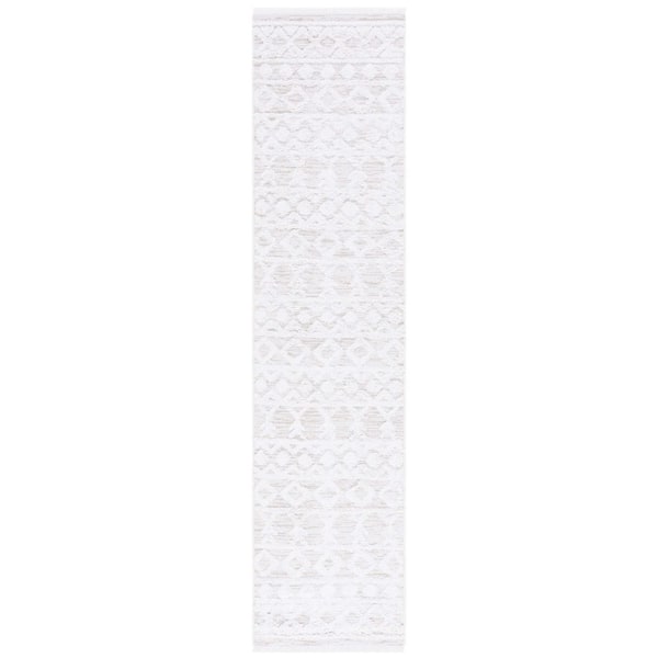 Augustine Ivory 2 ft. x 9 ft. Geometric Native American Chevron Striped Runner Rug