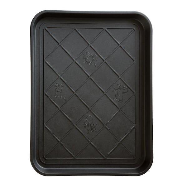 Stalwart All Weather Boot Tray in Multiple Sizes (Set of Two, Black) 