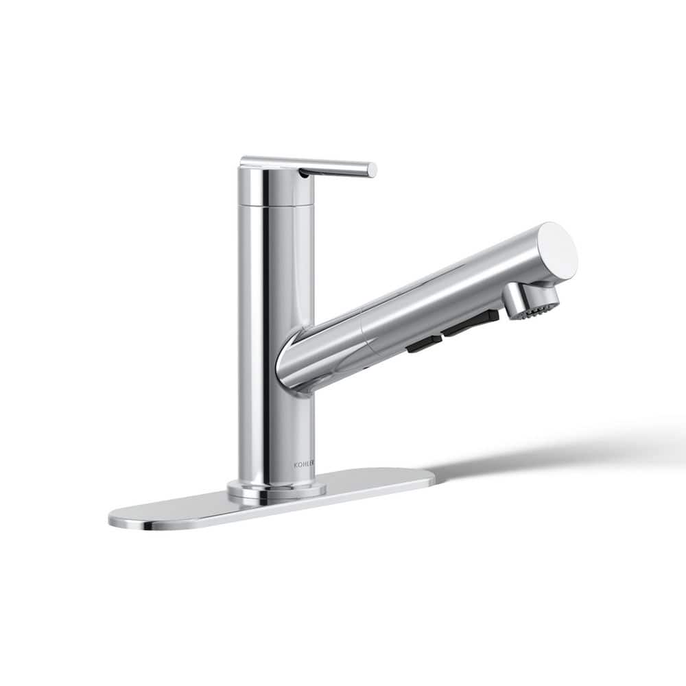 KOHLER Crue Single-Handle Pull-Out Sprayer Kitchen Faucet in