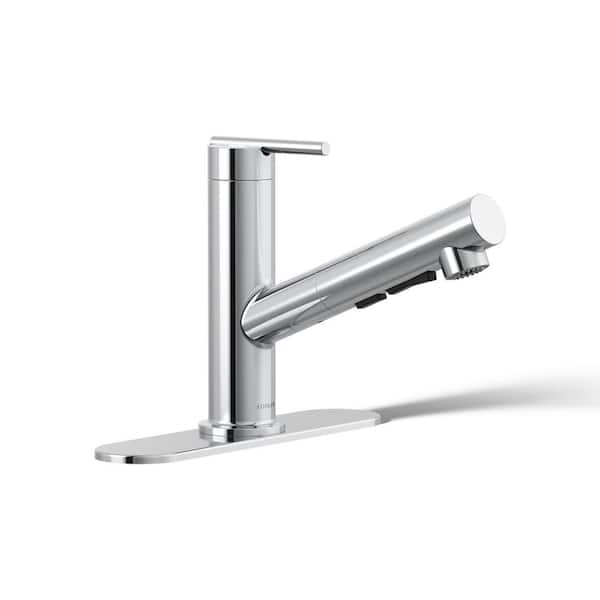 KOHLER Crue Single-Handle Pull-Out Sprayer Kitchen Faucet in