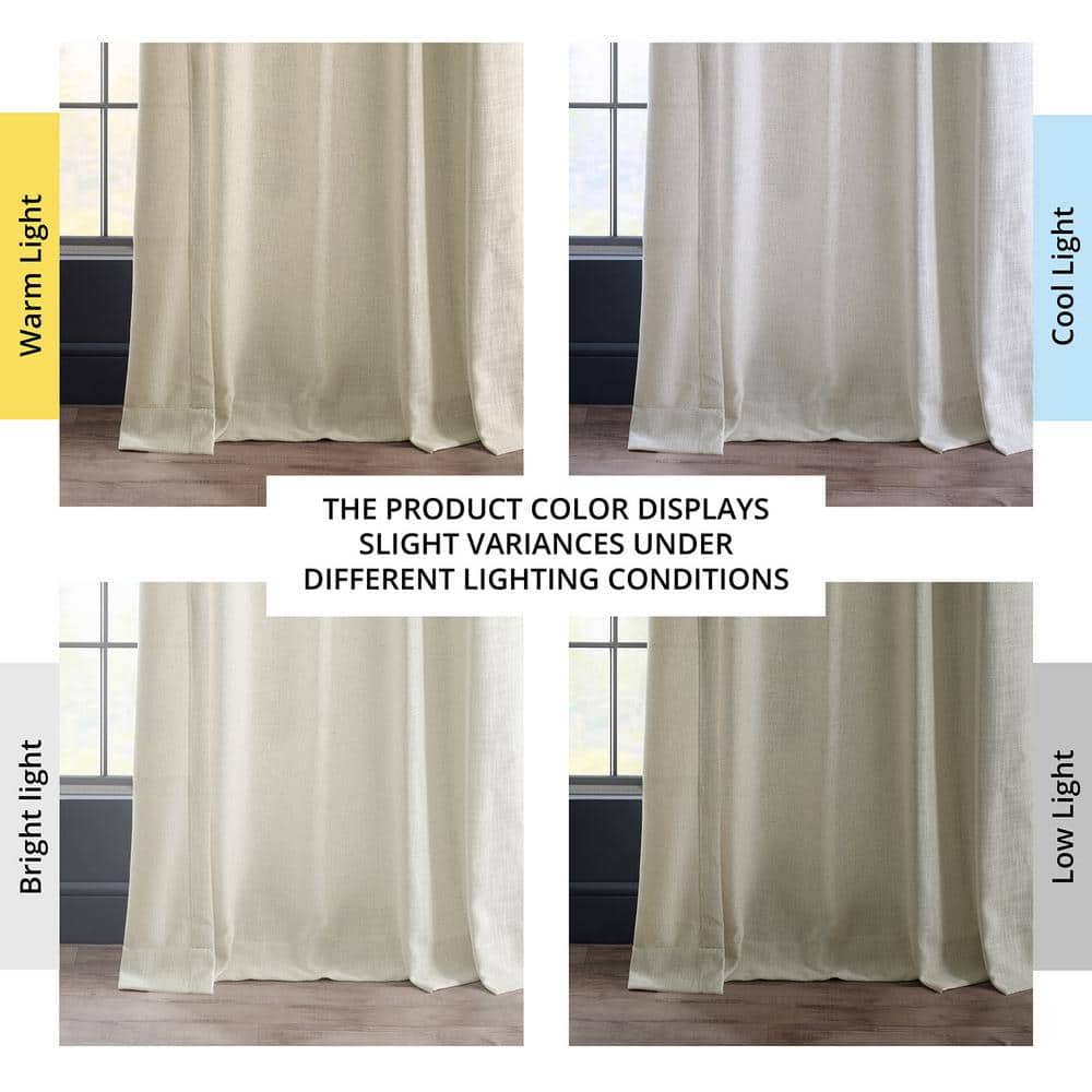 Off-White Light-Filtering Linen Blend Drape Panel