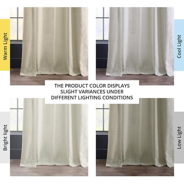 Barley Solid Rod Pocket Light Filtering Curtain - 50 in. W x 96 in. L (1 Panel)
