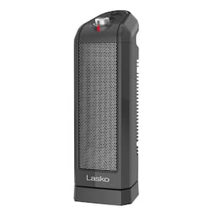 1500W 16 in. Gray Electric Tabletop Ceramic Space Heater with Adjustable Thermostat and 2 Speeds