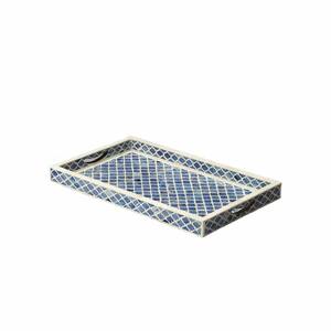 Amelia 12 in. W x 20 in. H x 2 in. D Rectangle Blue Wood Dinnerware and Serving Storage