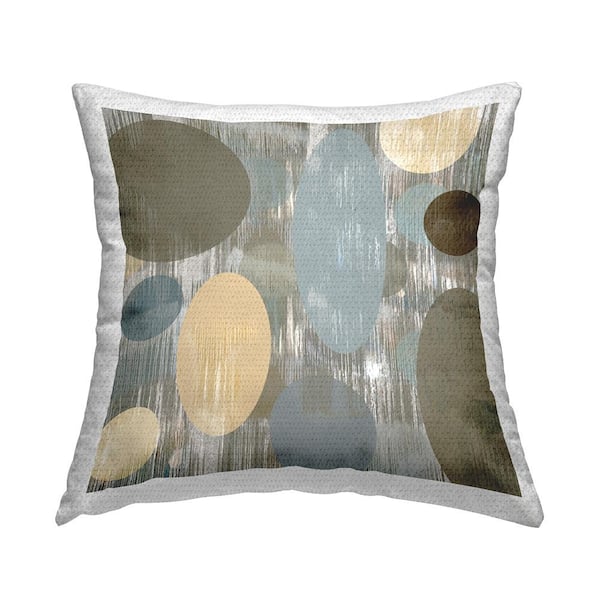Stupell Industries Modern Geometric Circle Shapes Brown Square Outdoor Throw Pillow