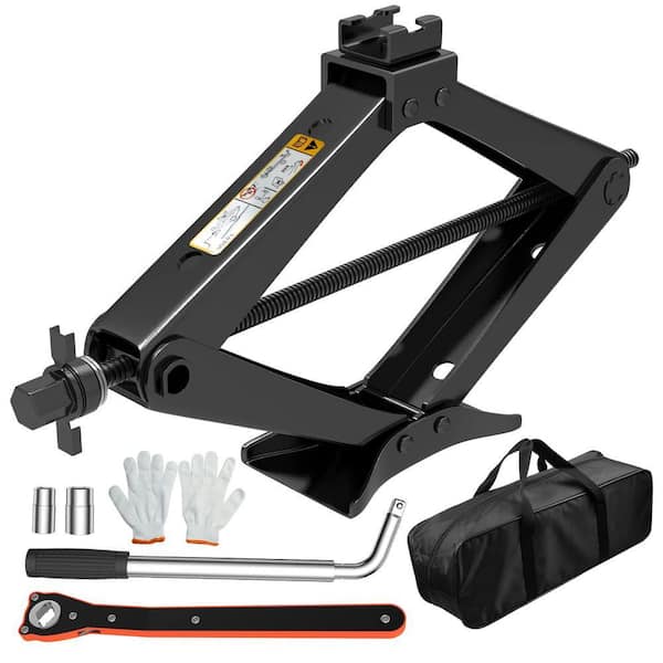 6614 lbs. 17.3 in. Car Emergency Scissor Jack Heavy Duty Car Jack Post with Lug Wrench Tire Changing Kit for Car SUV MPV
