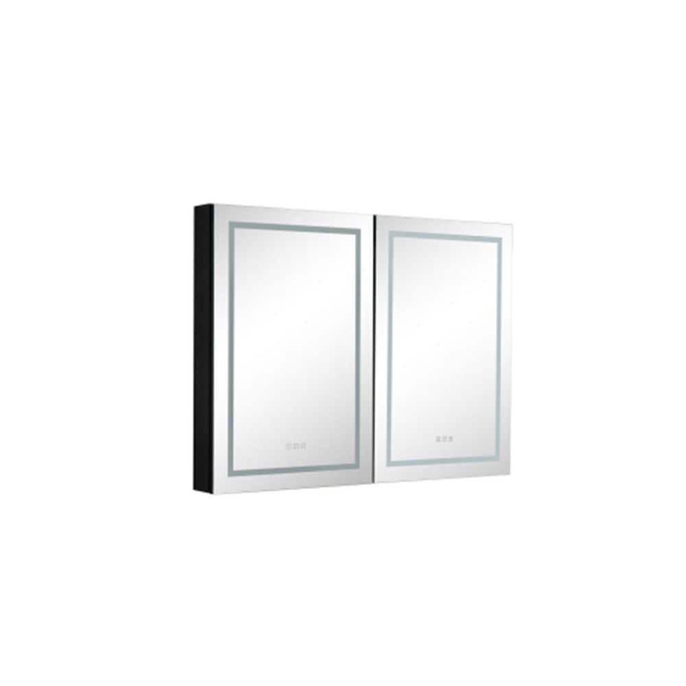 40 in. W x 30 in. H Rectangular Black Anthracite Aluminium Recessed/Surface