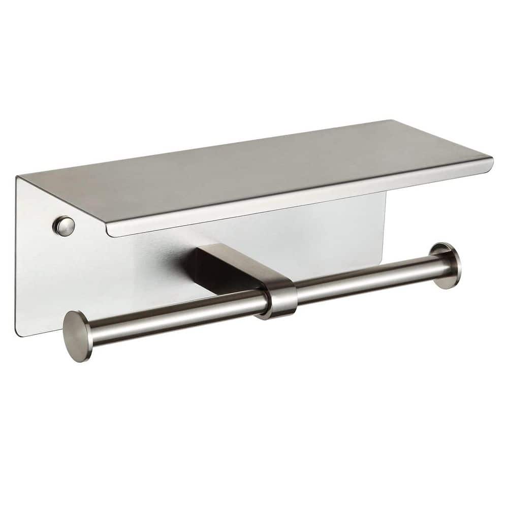 Wall-Mount Toilet Paper Holder in Brushed Nickel, Double Toilet Paper Holder with Shelf, 100% Stainless Steel 304 price history on PriceWatchPro