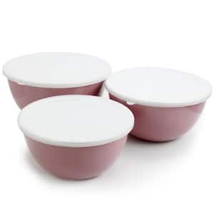 Plaza Cafe 3-Piiece Lavender Mixing Bowl Set with Lids