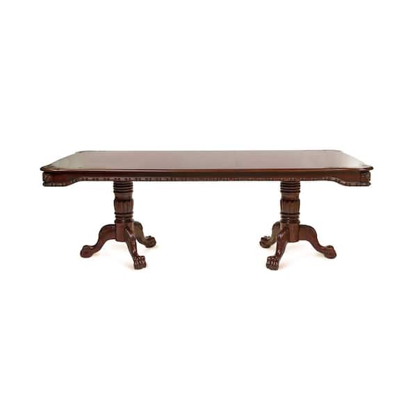 Furniture of America Payge 89 in. Rectangle Brown Cherry Wood Dining Table