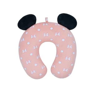 Pink Disney Minnie Mouse Bows and Polka Dots Portable Travel Neck Pillow