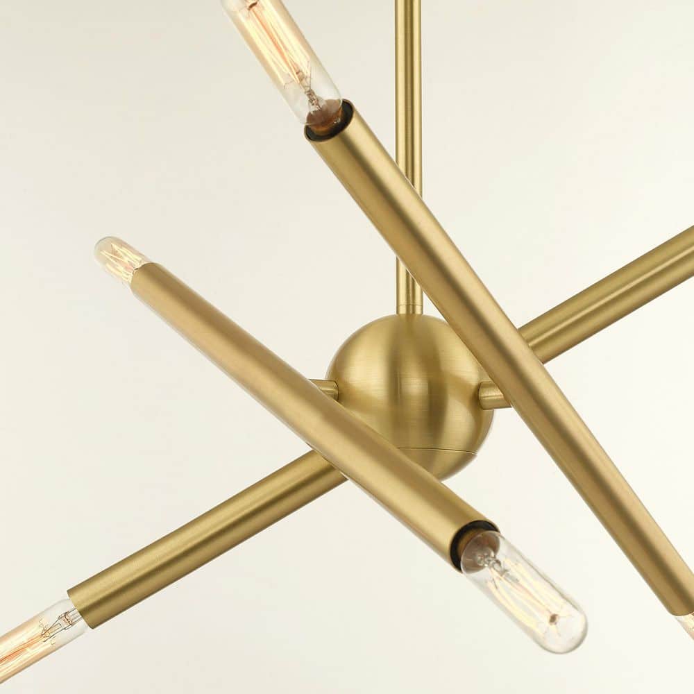 Soho Satin Brass Mini Sputnik 6-Light Chandelier