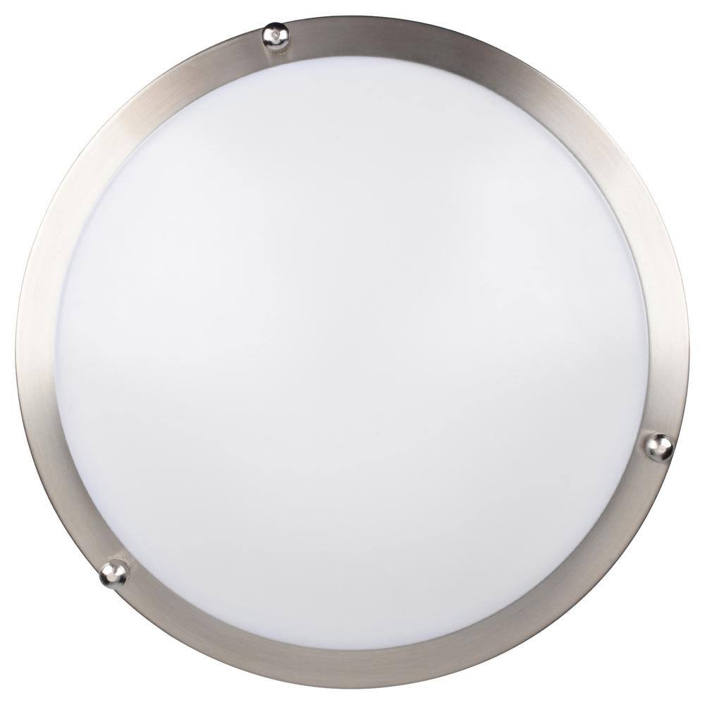 Transitional 14" LED Flush Mount Ceiling Light in Brushed Steel