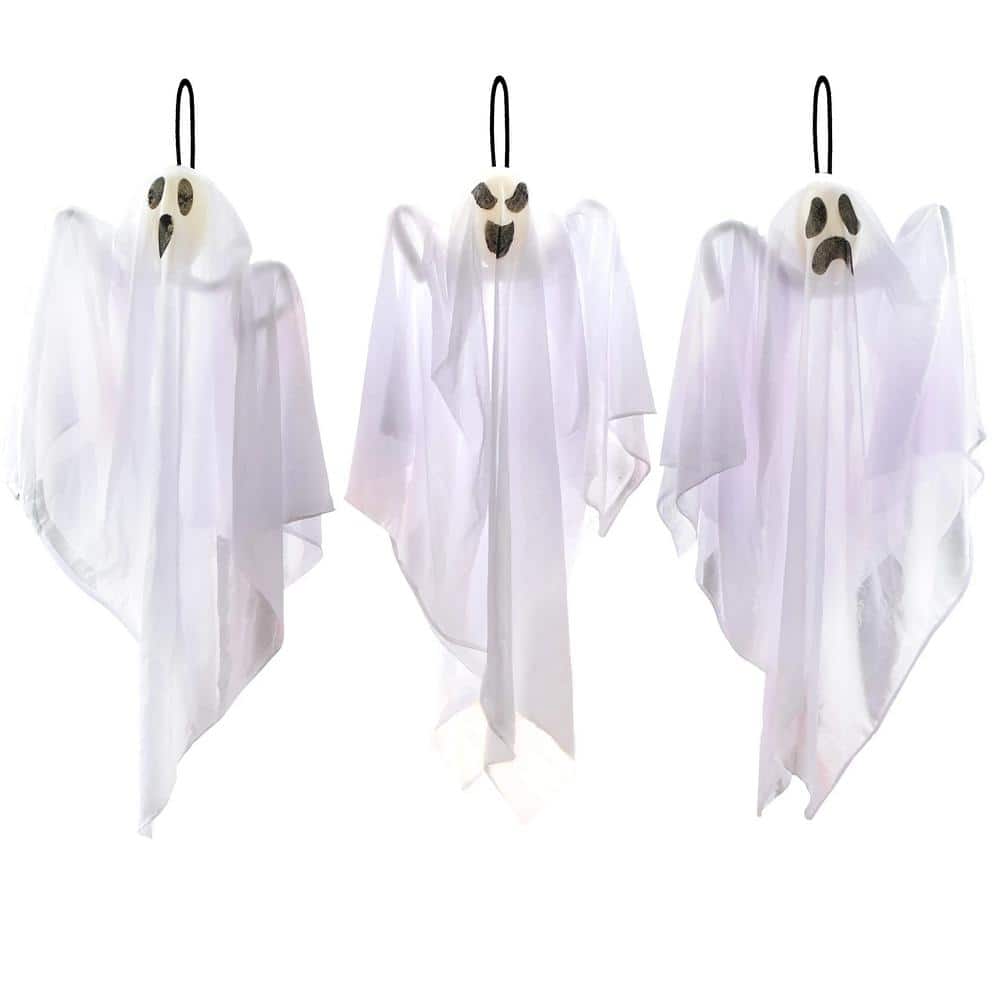 SYNCFUN 3 Pack 27.5" Hanging Ghosts Halloween Outdoor Party Decorations
