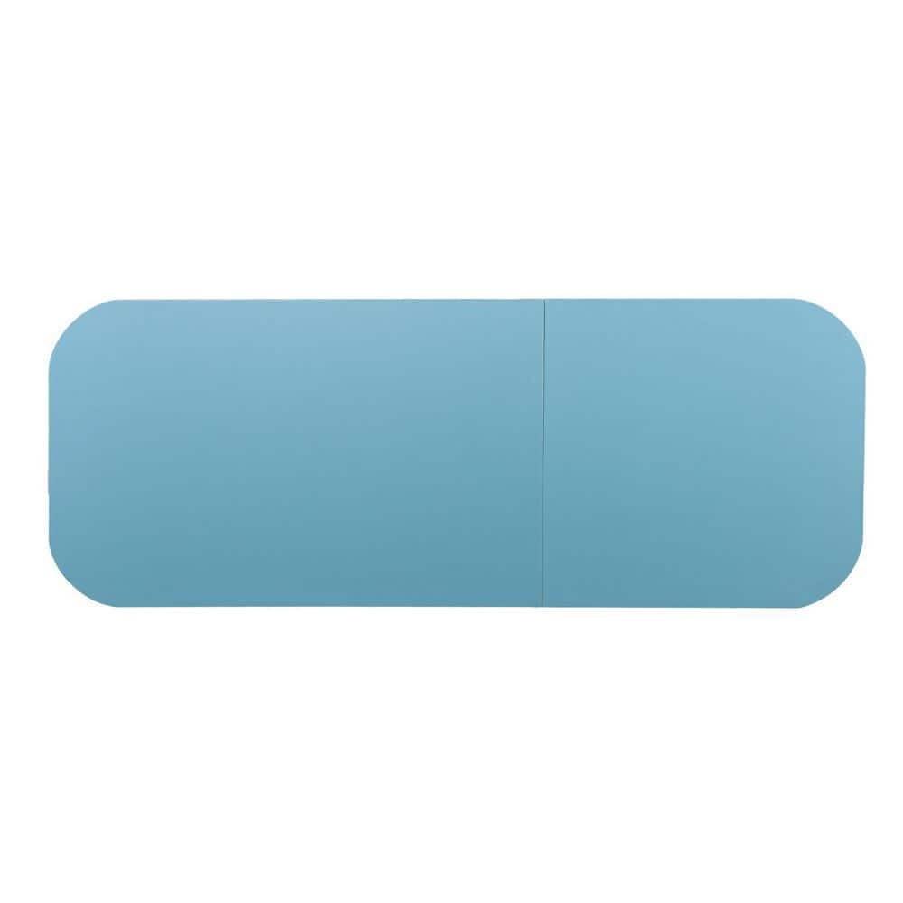 Turquoise Mobile Folding Sewing and Craft Table with Shelves