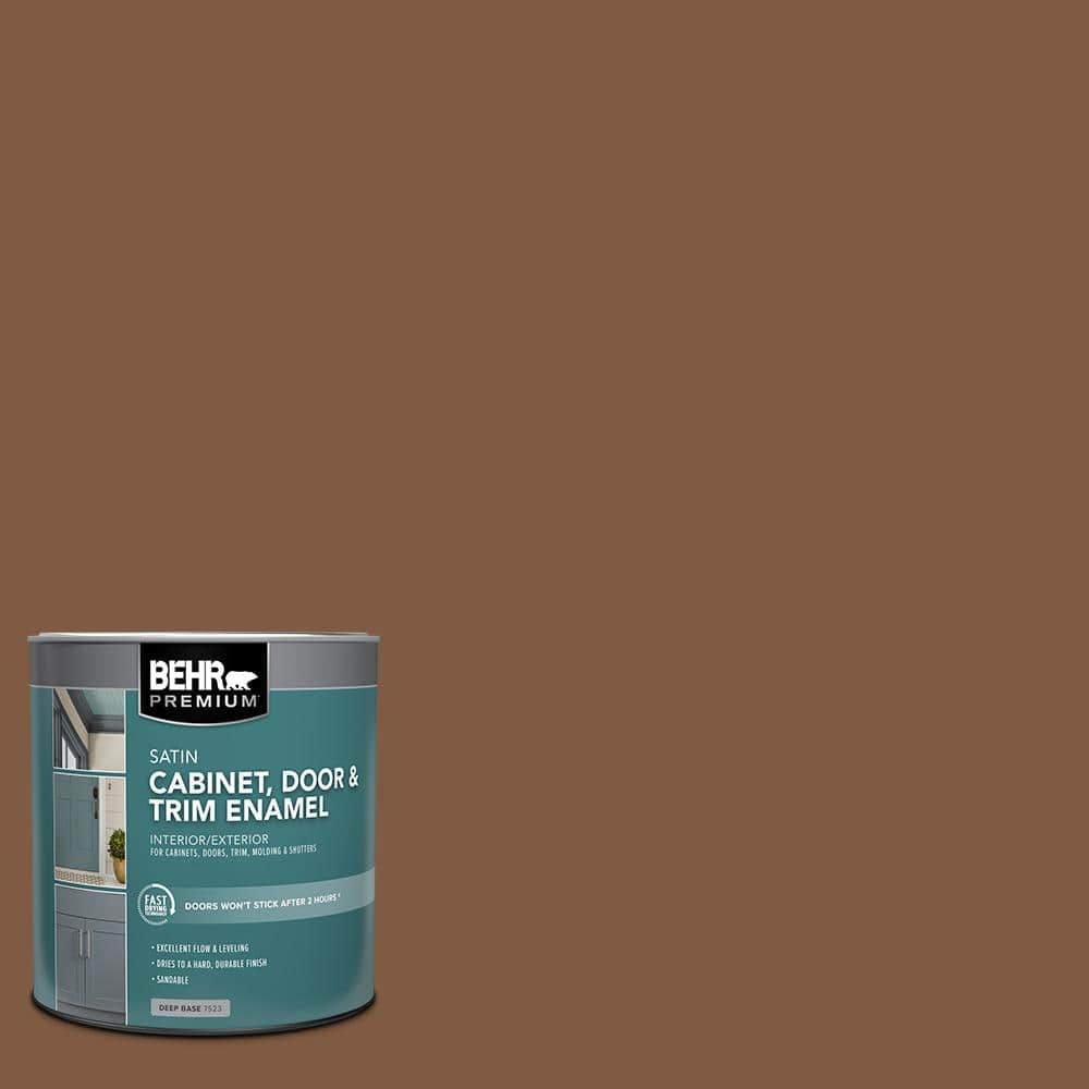 BEHR PREMIUM 1 Qt. #SC-110 Chestnut Satin Enamel Interior/Exterior ...