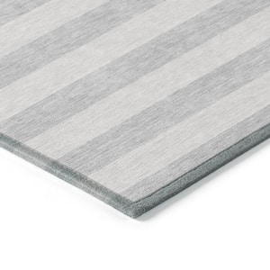 Chantille ACN530 Pewter 8 ft. x 8 ft. Round Machine Washable Indoor/Outdoor Geometric Area Rug