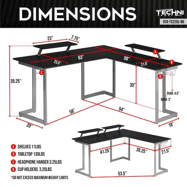 Sihanm 59 inches Office Desk Electric Gaming Standing Desk, Height