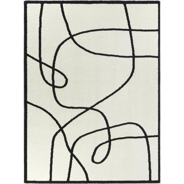 Cajal White 5 Ft 3 In X 7 Ft Abstract Area Rug 3095039 The Home Depot 9093