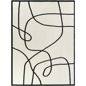 Cajal White 5 ft. 3 in. x 7 ft. Abstract Area Rug