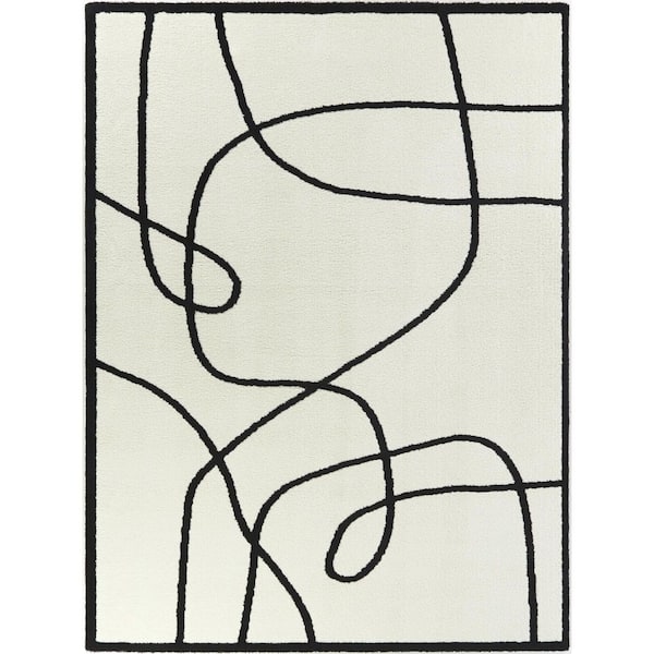 BALTA Cajal White 5 ft. 3 in. x 7 ft. Abstract Area Rug