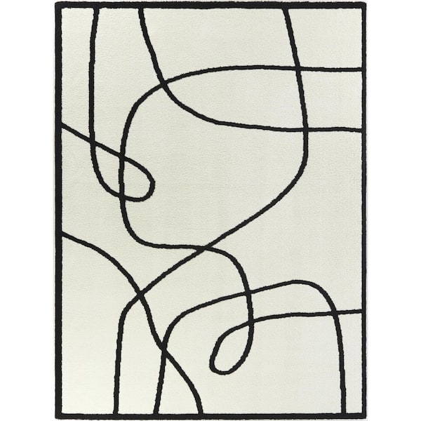 BALTA Cajal White 7 ft. 10 in. x 10 ft. Abstract Area Rug