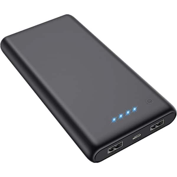EKIEUDL 25800mAh Portable Charger Power Bank External Battery Pack in Black with 4 LED Indicator (1-Pack)