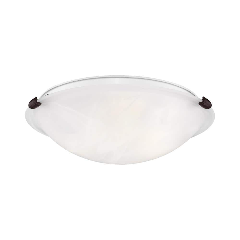 8012-07-Livex Lighting-Oasis - 3 Light Flush Mount in Contemporary Style - 16.5 Inches wide by 4 Inches high-Bronze Finish