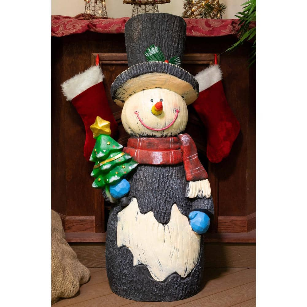 Alpine Corporation 48 in. Christmas Snowman Statuary Decor JFH1042 ...