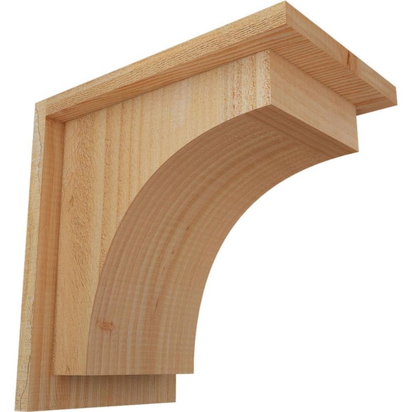Ekena Millwork 8 in. x 12 in. x 12 in. Huntington Rough Sawn Douglas Fir Corbel with Backplate