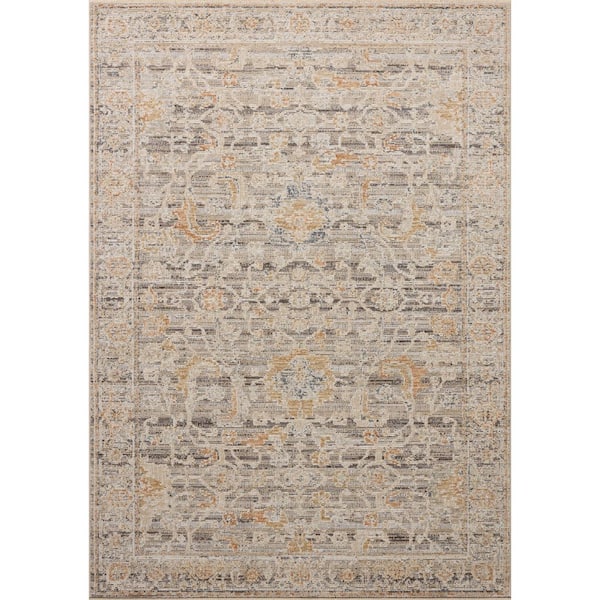 Milena Charcoal / Apricot 13 ft. x 15 ft. 10 in. Traditional Area Rug