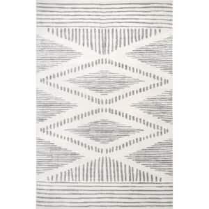 Briggs Contemporary Striped Light Gray 2 ft. 8 in. x 8 ft. Indoor Runner Rug