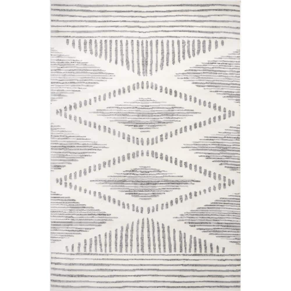 nuLOOM Briggs Contemporary Striped Area Rug  6  7  x 9   Light Grey