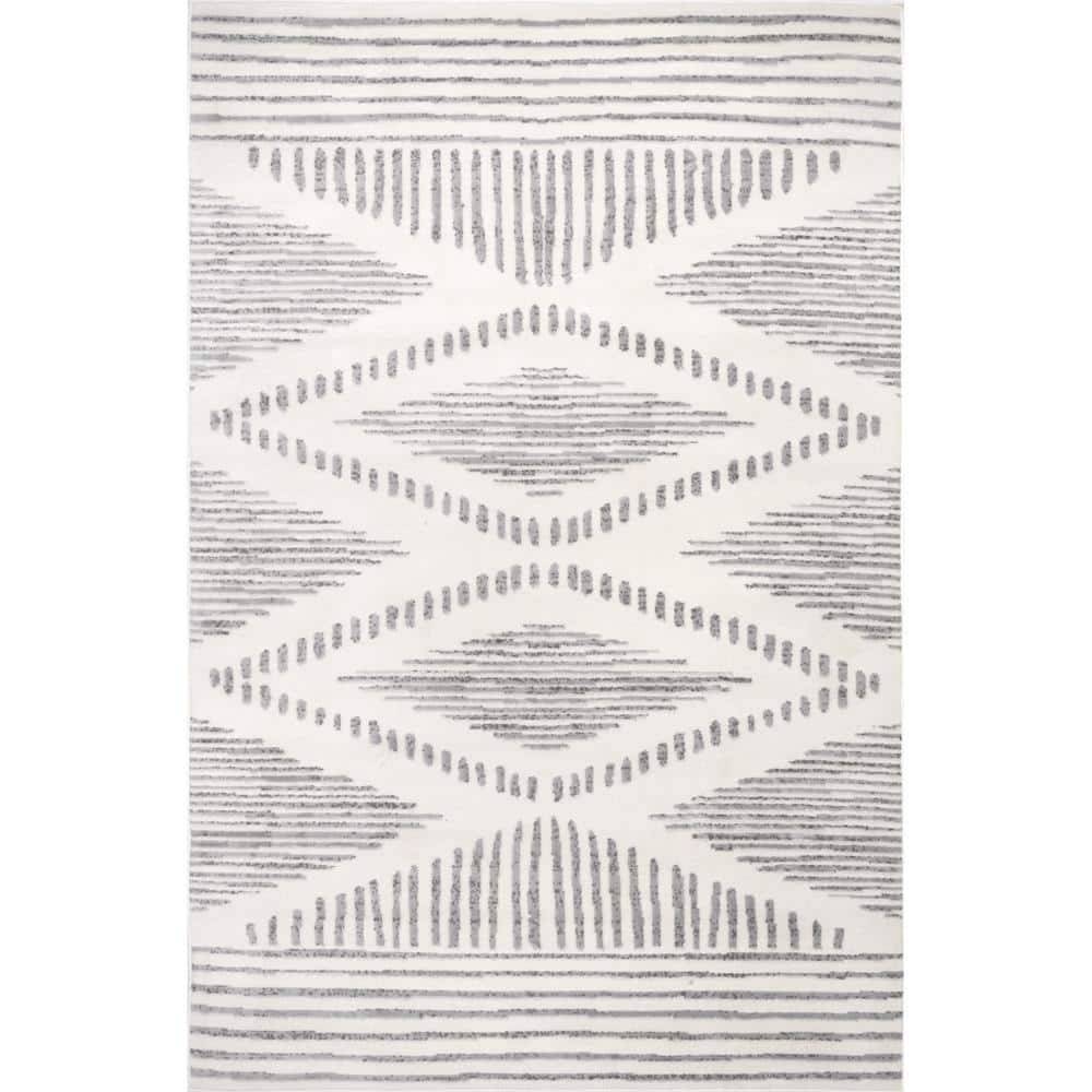 Reversible Easy-Care Rectangular Rug 8' x 10' in Light Gray