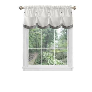 Lana 14 in. L Polyester Window Curtain Valance in Grey