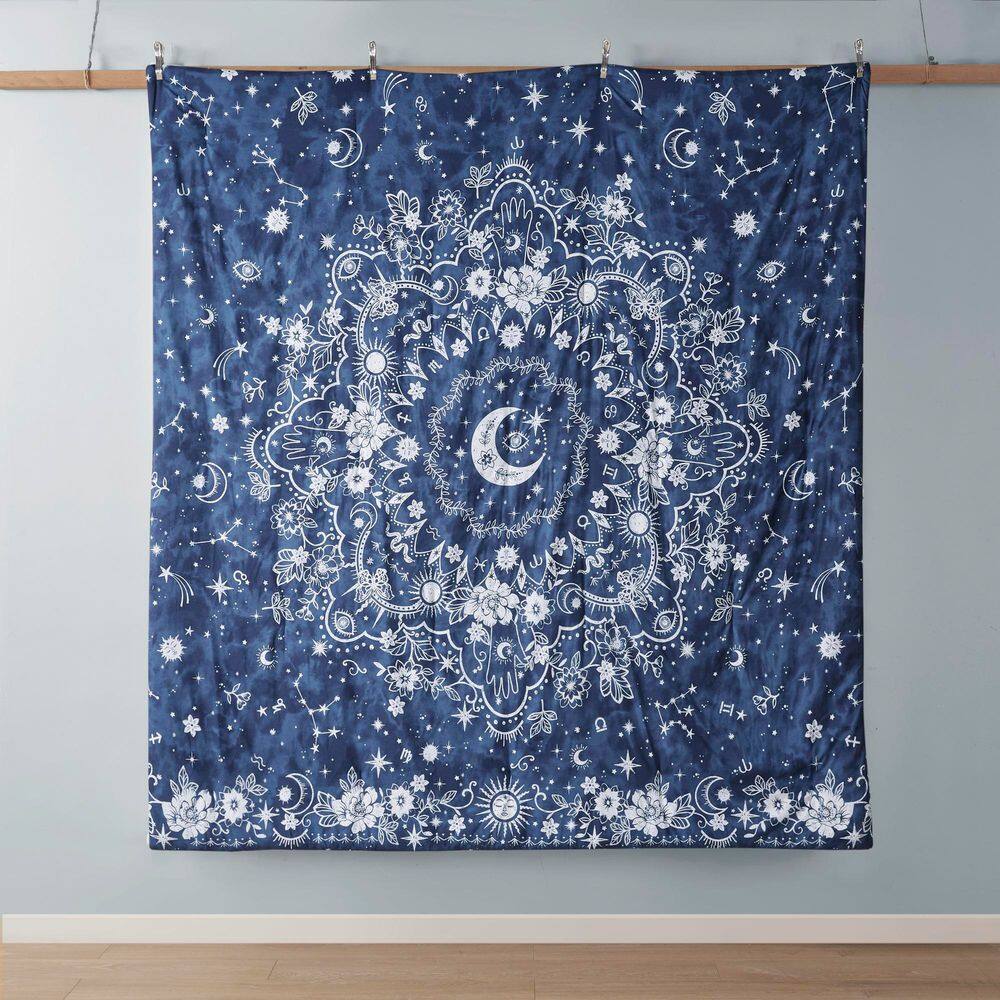 Navy Celestial Cotton Full/Queen Duvet Cover Set