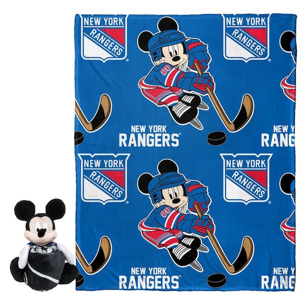 THE NORTHWEST GROUP NHL NY Rangers Ice Mickey Hugger Pillow and Silk Touch Multi-colored Throw Set