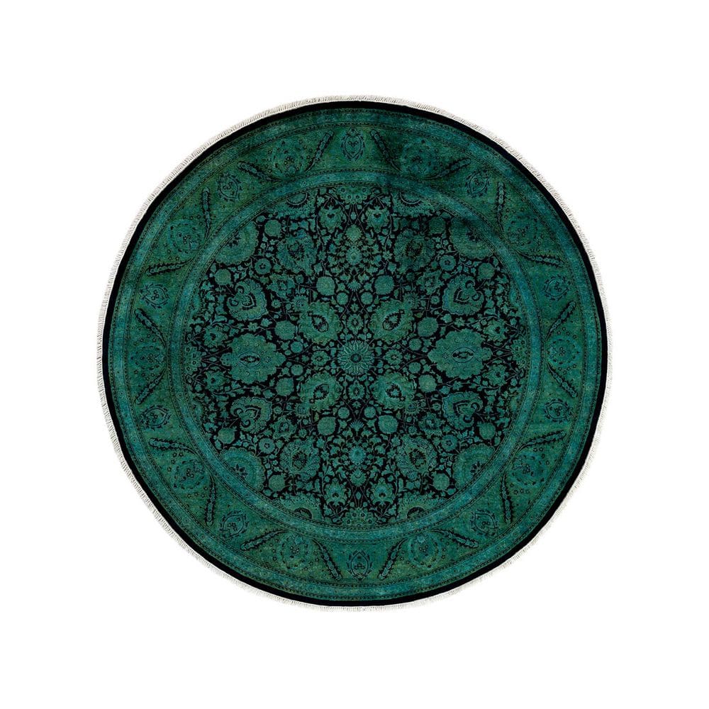Overdyed Green 7 ft. 1 in. x 7 ft. 1 in. Wool Indoor Area Rug price history on PriceWatchPro