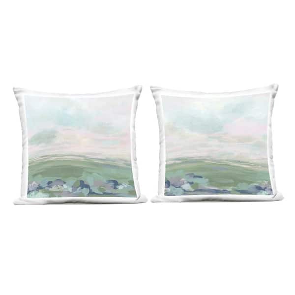 Stupell Industries Abstract Gradient Landscapes Green Square Outdoor Throw Pillow 2-Pack