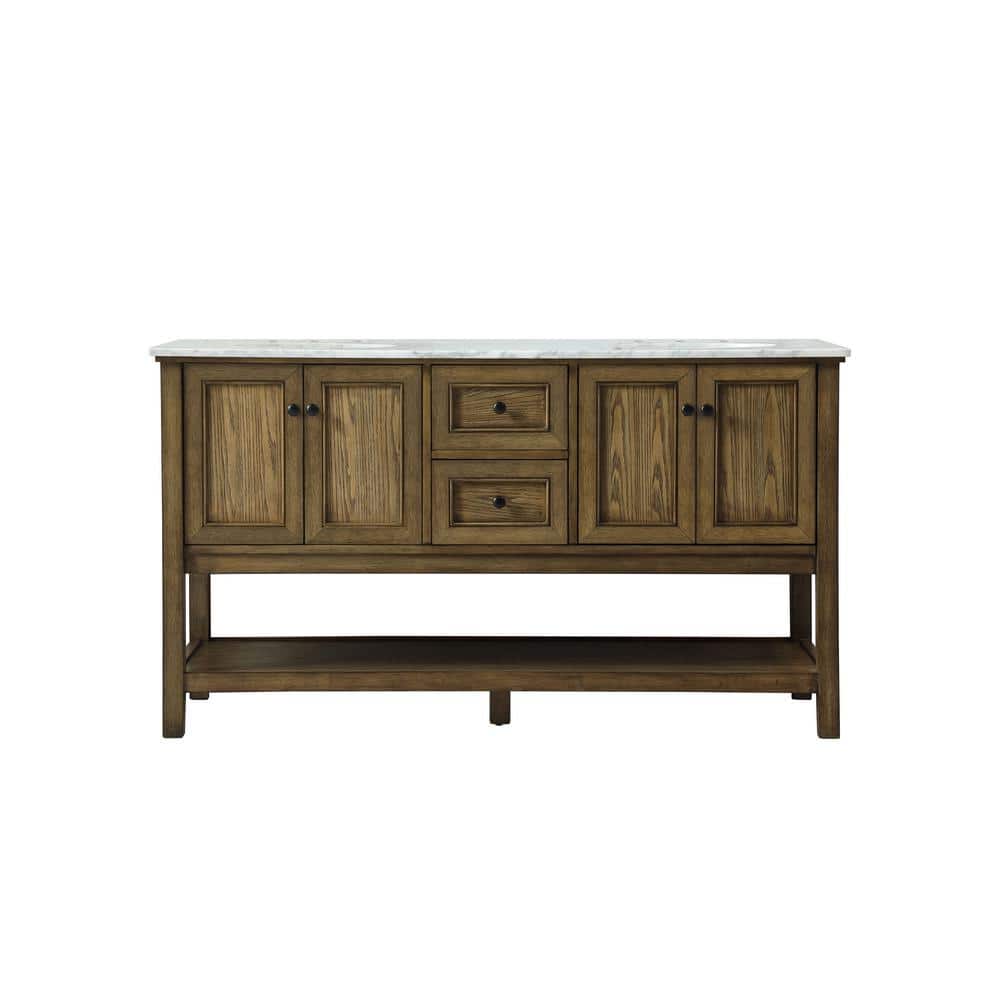 Timeless Home 60 in. W x 22 in. D x 34 in. H Double Bathroom Vanity in Drif